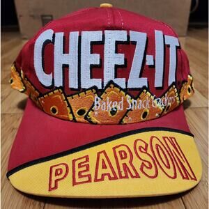 Cheez-It Buckshot Racing Pearson Hat Cap Snapback Red All Over Print Vintage